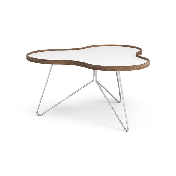 Flower Coffee Table 90x84 White/Walnut/Chrome