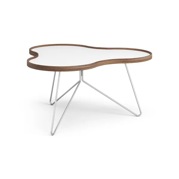 Flower Coffee Table 90x84 White/Walnut/Chrome