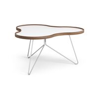 Flower Coffee Table 90x84 White/Walnut/Chrome