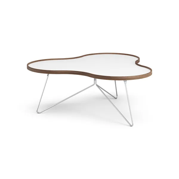 Flower Coffee Table 114x107 White/Walnut/Chrome
