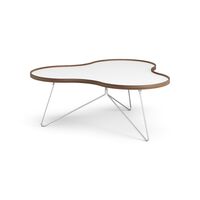Flower Coffee Table 114x107 White/Walnut/Chrome