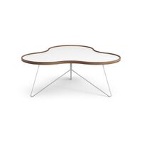 Flower Coffee Table 114x107 White/Walnut/Chrome