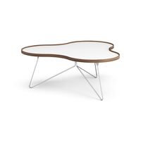 Flower Coffee Table 114x107 White/Walnut/Chrome