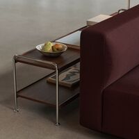 Alima NDS4 Plank 162x38x42 cm Chroom/Geoliede Massieve Walnoot