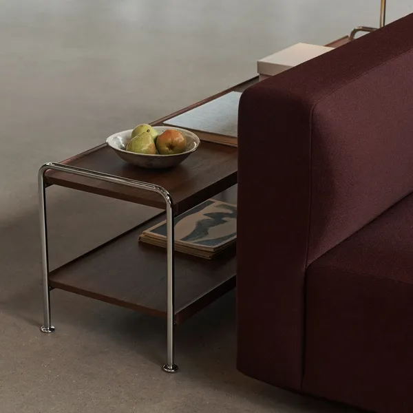 Alima NDS4 Plank 162x38x42 cm Chroom/Geoliede Massieve Walnoot