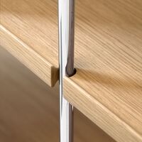 Alima NDS5 Shelving 123x38x95 cm Chrome/Solid Lacquered Oak