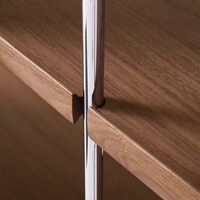 Alima NDS5 Shelving 123x38x95 cm Chrome/Solid Lacquered Walnut