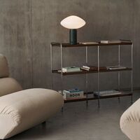 Alima NDS5 Shelving 123x38x95 cm Chrome/Solid Lacquered Walnut