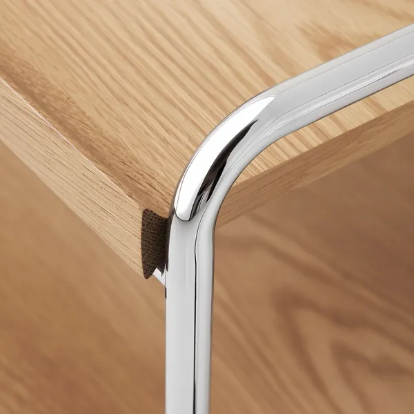 Alima NDS6 Shelving 83x38x174 cm Chrome/Solid Lacquered Oak