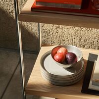 Alima NDS6 Shelving 83x38x174 cm Chrome/Solid Lacquered Oak