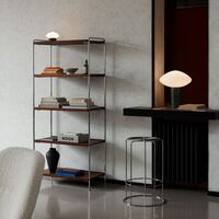 Alima NDS6 Shelving 83x38x174 cm Chrome/Solid Lacquered Walnut