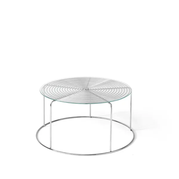Wire VP17 Coffee Table Stainless Steel/Glass Top