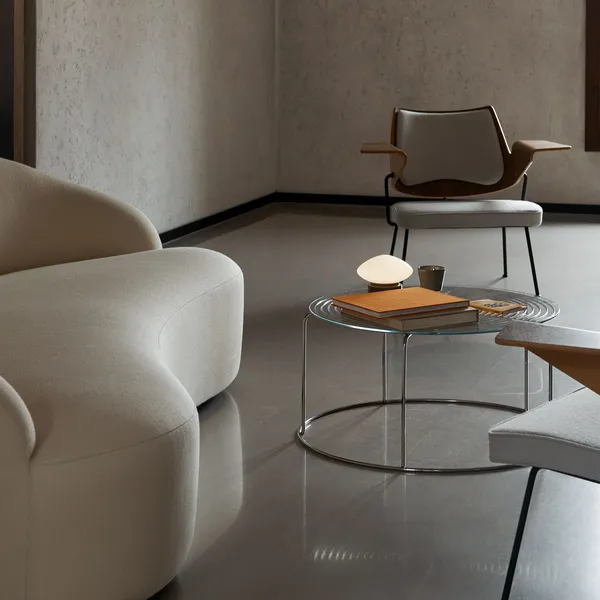 Wire VP17 Coffee Table Stainless Steel/Glass Top