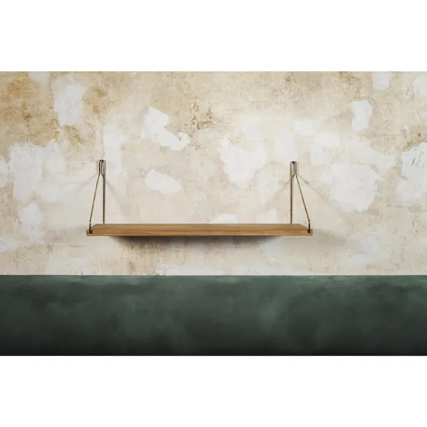 Single Shelf 27x60 Oak/ Brass