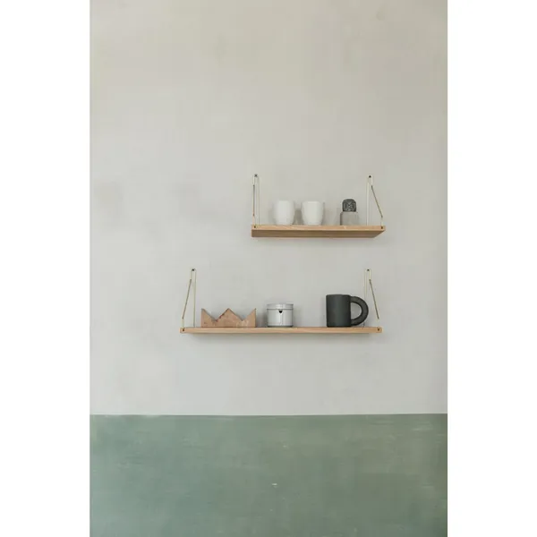 Single Shelf 27x60 Oak/ Brass