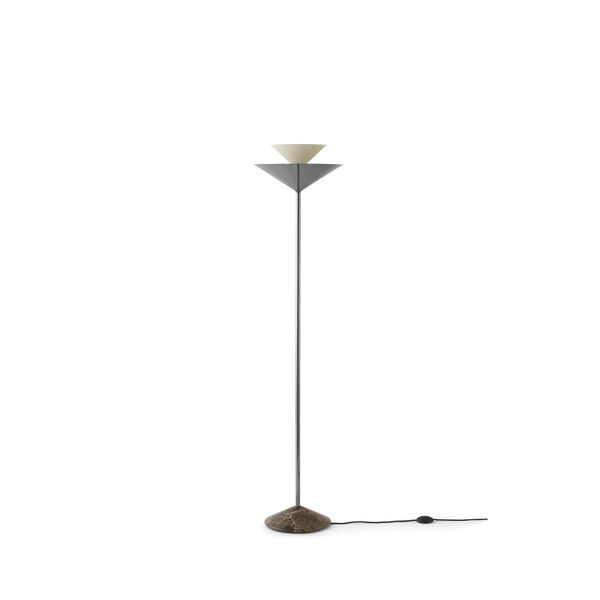 Gio LN28 Lampada da terra Emperador/Cromo scuro/Bianco ecrù