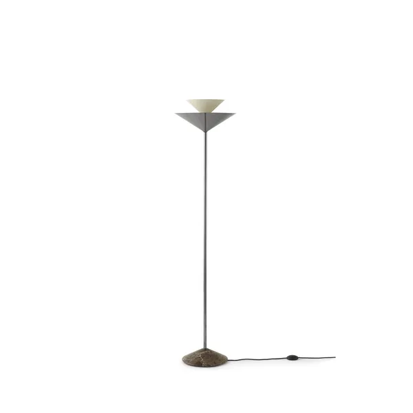 Gio LN28 Lampada da terra Emperador/Cromo scuro/Bianco ecrù