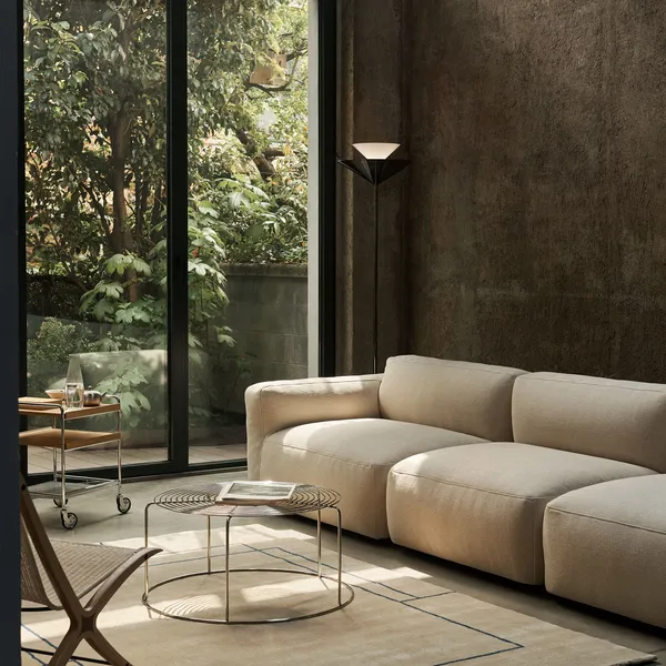 Gio LN28 Lampada da terra Emperador/Cromo scuro/Bianco ecrù