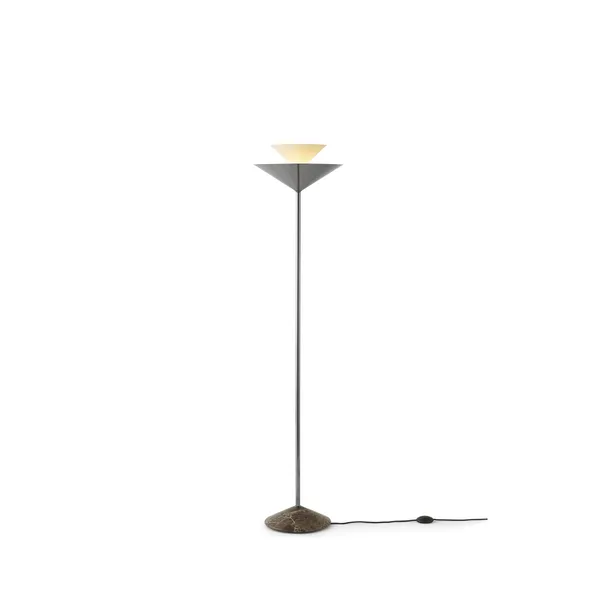 Gio LN28 Lampada da terra Emperador/Cromo scuro/Bianco ecrù