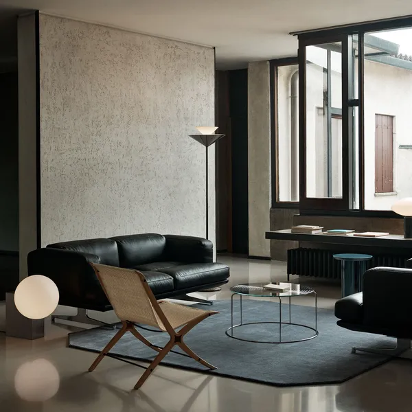Gio LN28 Lampada da terra Emperador/Cromo scuro/Bianco ecrù