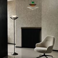 Gio LN28 Lampada da terra Emperador/Cromo scuro/Bianco ecrù