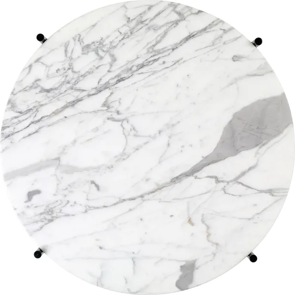 TS Sofabord Rundt Ø55 Messing/Hvid Carrara Marmor
