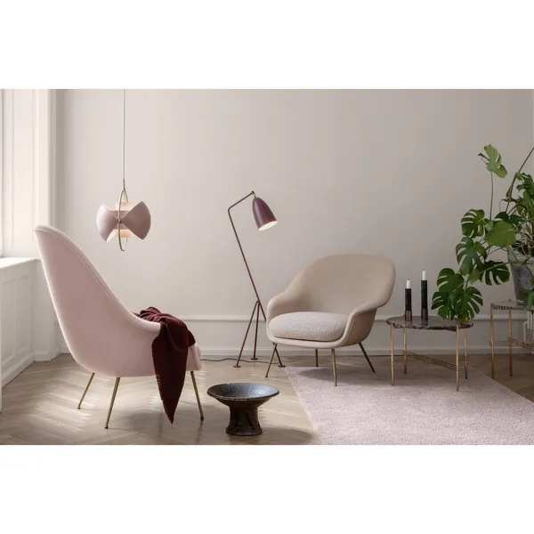 TS Sofabord Rundt Ø55 Messing/Hvid Carrara Marmor