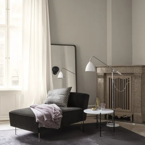 TS Sofabord Rundt Ø55 Messing/Hvid Carrara Marmor