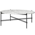 White marble and black base