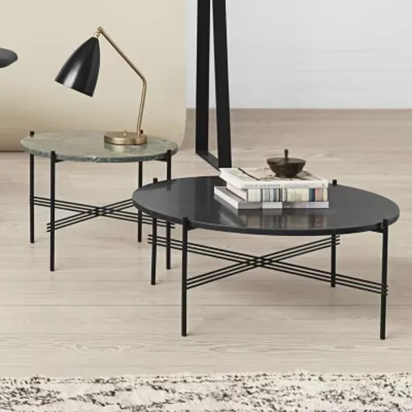 TS Coffee Table Round Ø105 Black/ Black Marquina Marble