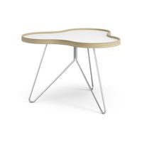 Flower Table Basse 66x62 Blanc/Chêne/Chrome