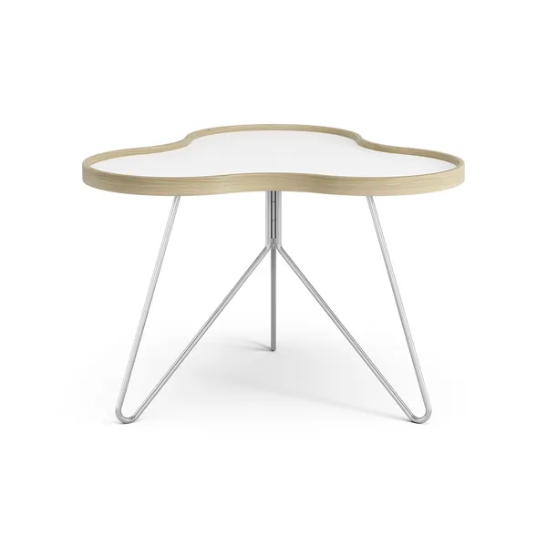 Flower Table Basse 66x62 Blanc/Chêne/Chrome