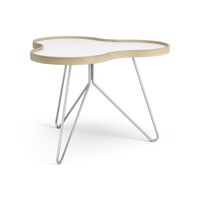 Flower Table Basse 66x62 Blanc/Chêne/Chrome