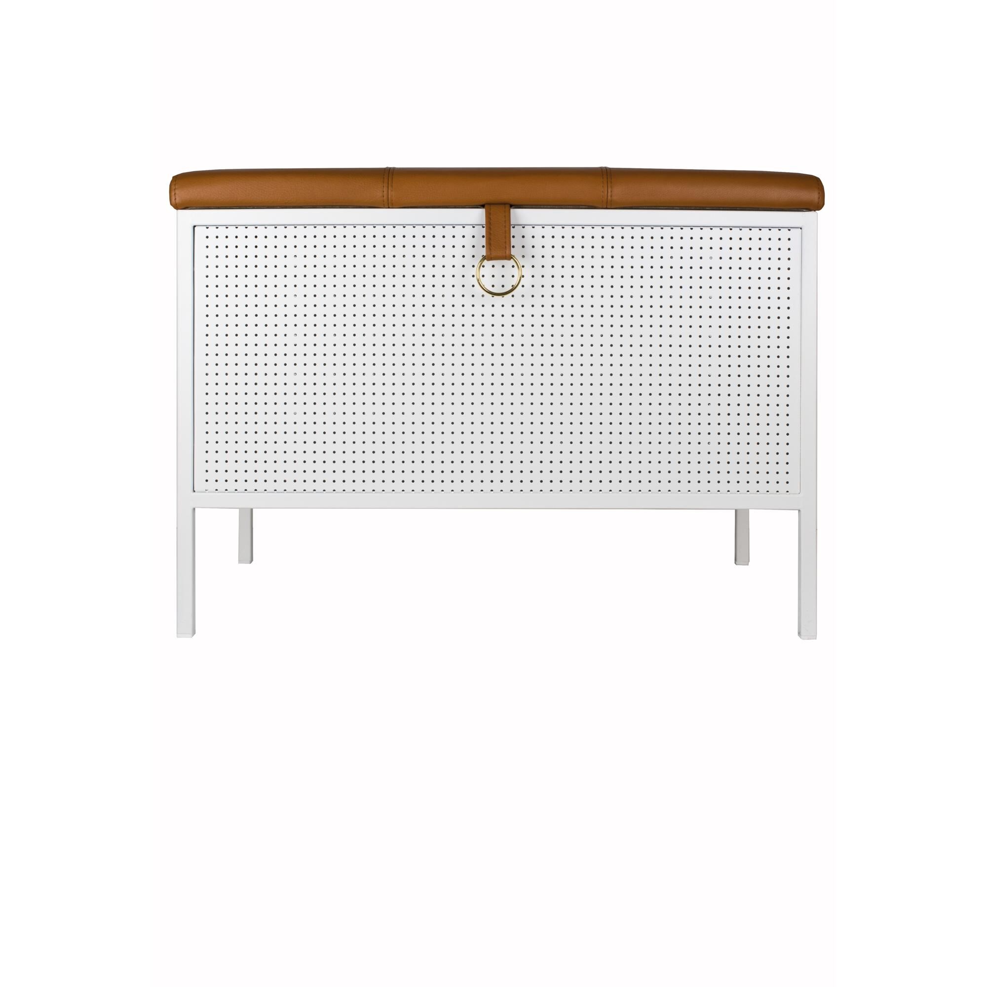 Banc de Rangement Frank Blanc/Brun