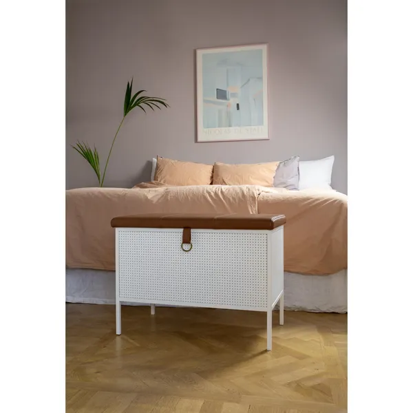 Frank Storage Bench White/ Brown
