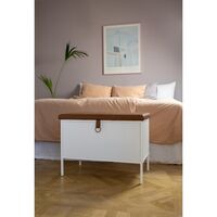 Frank Storage Bench White/ Brown