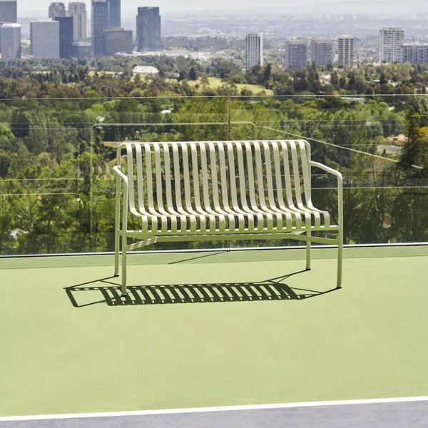 Palissade Dining Bench with Armrests Sky Gray