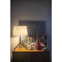 Lumiere Xxl Bordlampe Hvit Sortforkromet