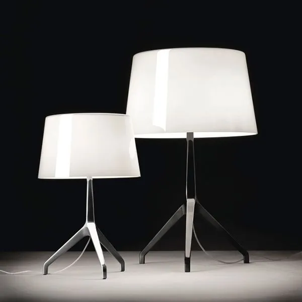 Lumiere Xxl Bordlampe Hvit Sortforkromet