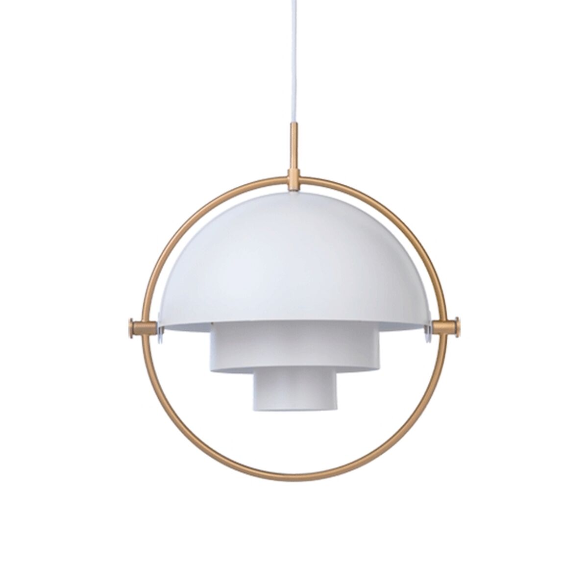 Multi-Lite Lampadario Ottone E Bianco