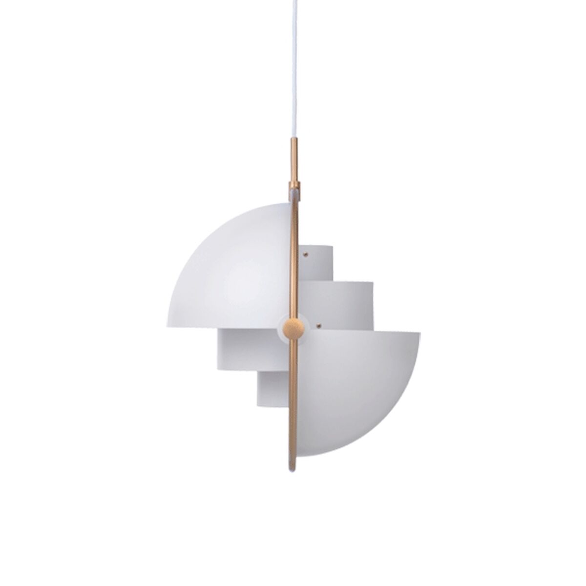 Multi-Lite Lampadario Ottone E Bianco