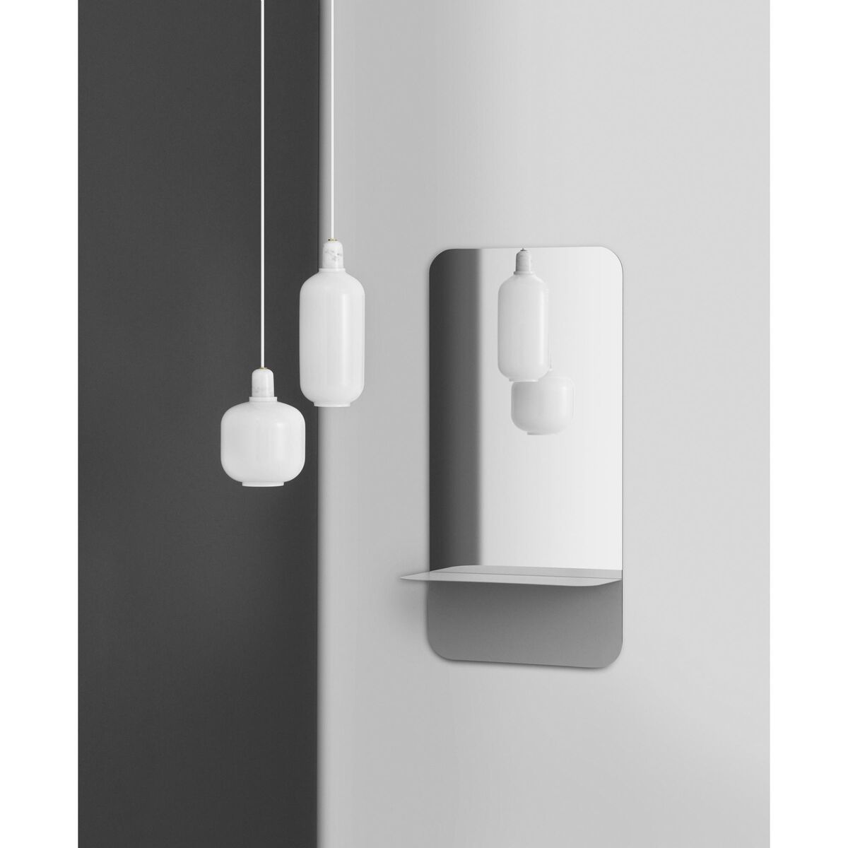Amp Pendel Stor Hvid/Hvid