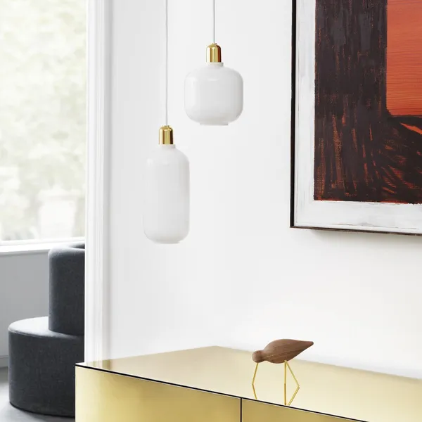 Amp Pendant Large White/White