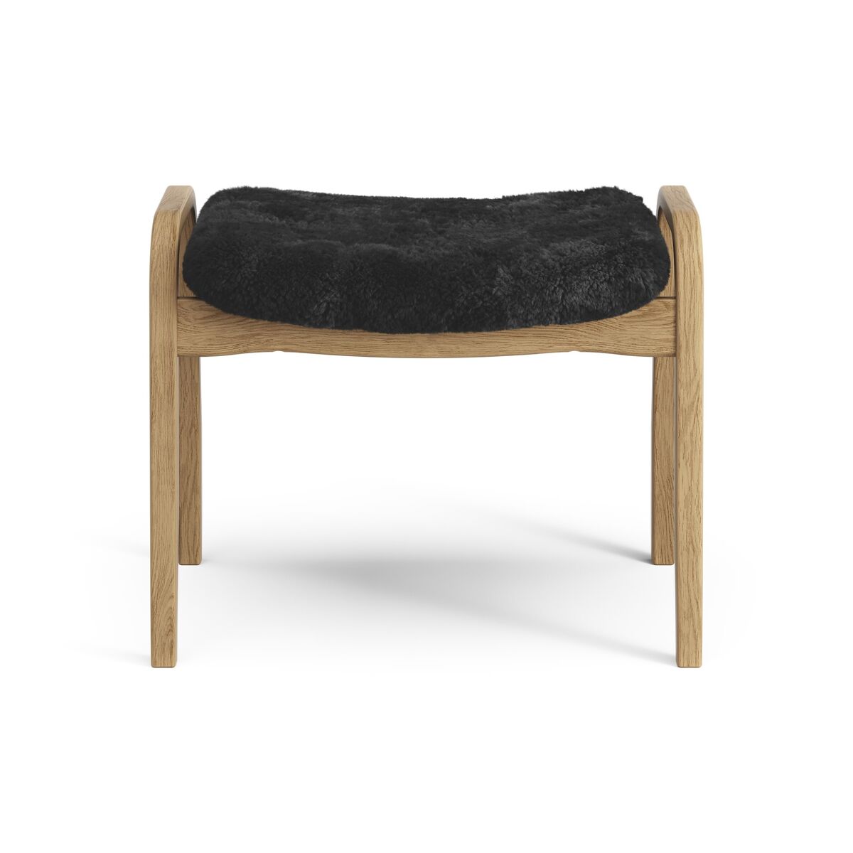 Lamino Footstool Oiled Oak/Black/Sheepskin