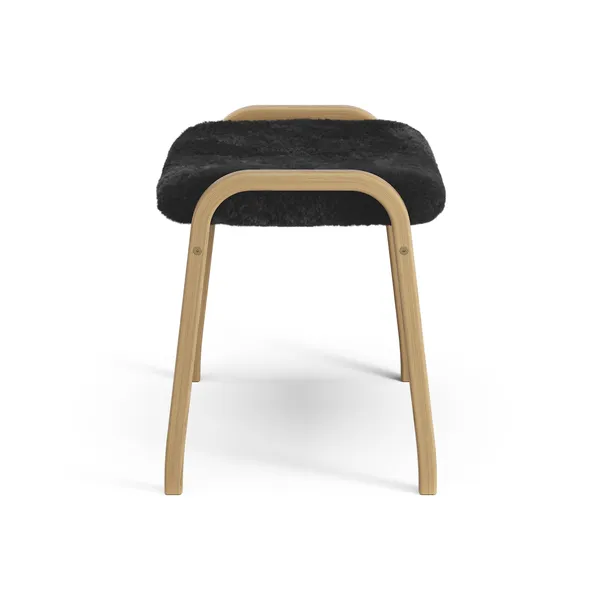 Lamino Footstool Oiled Oak/Black/Sheepskin