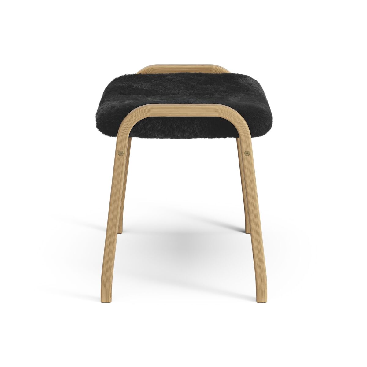 Lamino Footstool Oiled Oak/Black/Sheepskin