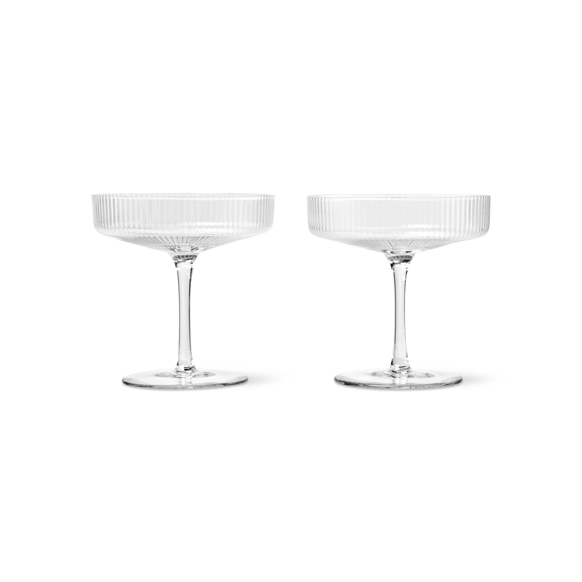 Lot de 2 Bols à Champagne Ripple Transparent