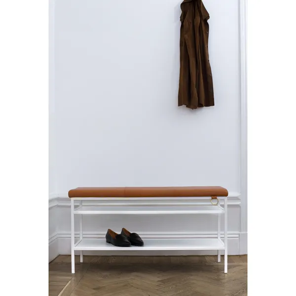 Nancy Bench White/Cognac