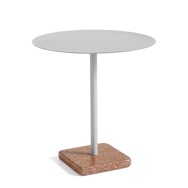 Terrazzo Outdoor Salontafel Ø70 Hemelgrijs/ Rood Terrazzo