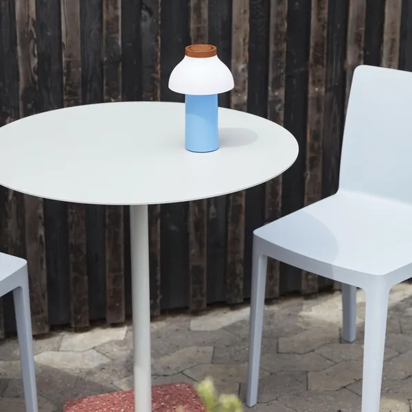 Terrazzo Outdoor Cafe Table Ø70 Sky Grey/ Red Terrazzo